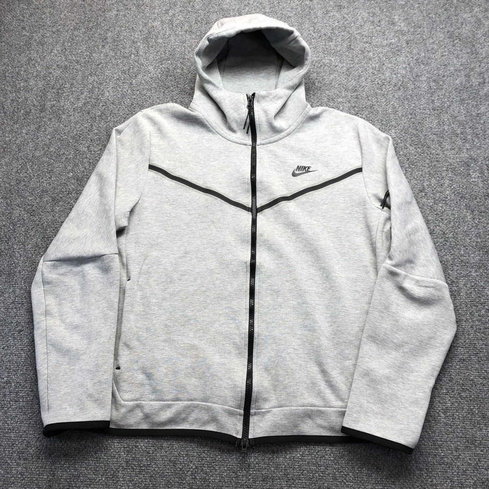 Nike Tech Fleece Full Zip Hoodie Mens Large Heather Grey